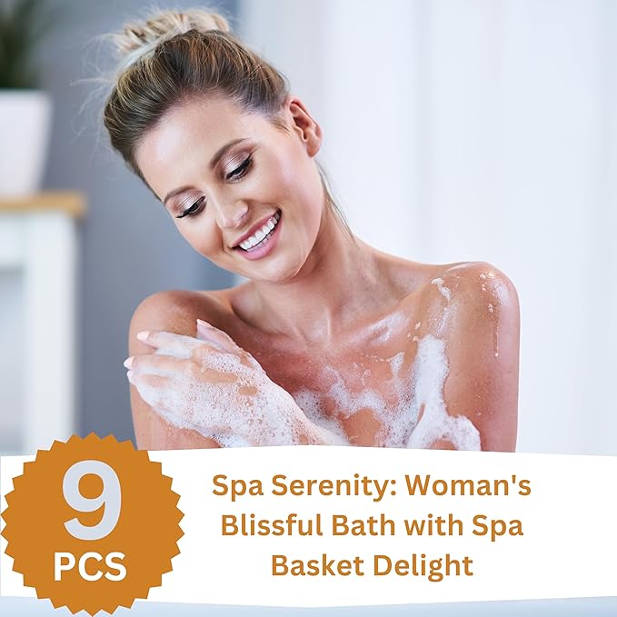 Mother’s Day Gift Baskets for Women- 9 Pcs Frankincense & Jasmine Scented Bath and Body Spa Self Care Kit, Relaxing Bath and Body Set, Home Spa Gifts for Her by Draizee