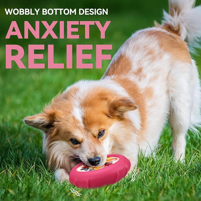 Dog Lick Bowl, Bestalk Wobbly Freeze Bowl Enrichment Feeder for Dogs, Anxiety Relief Lick Mat Puzzle Toy for Distraction, BPA Free Silicone, Dishwasher Safe(Rose,S)