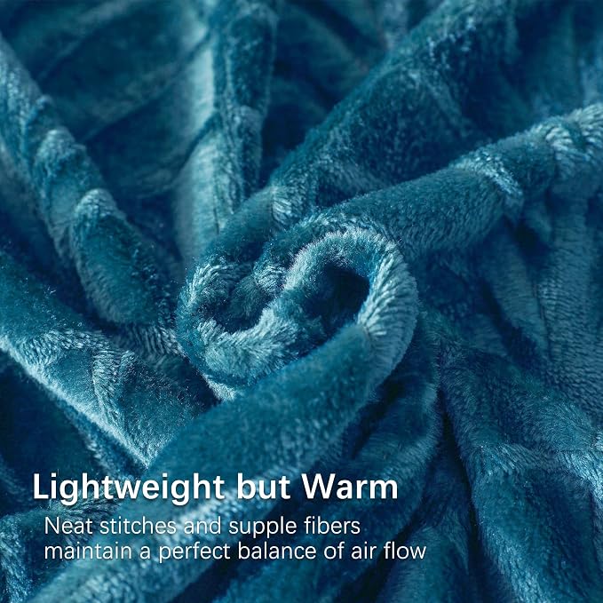 Whale Flotilla Soft Flannel Fleece Twin Size Blanket for Bed, Teal | Cozy Lightweight Breathable Coverlet, Plush Fluffy Bedspread, Vintage Pattern Decorative Blanket for Dorm, All Season 60"x80"
