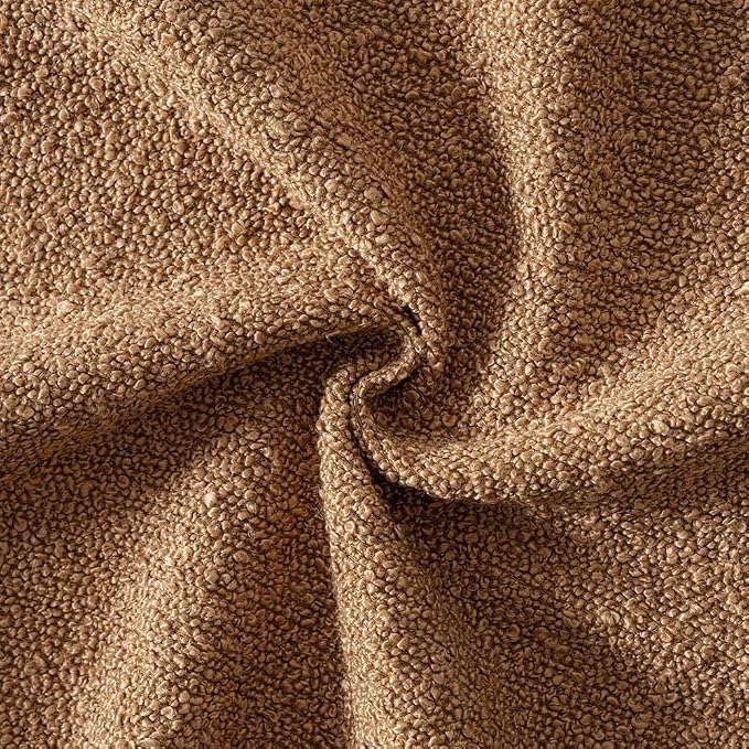 MIULEE 12x20 Decorative Lumbar Boucle Couch Pillow Covers Tobacco | Set of 2 Textured Neutral Fall Autumn Throw Pillow Covers, Accent Solid Pillowcases, Sofa Living Room Home Decor