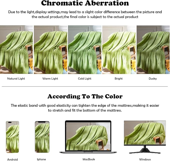 NEWCOSPLAY Fleece Leaves Pattern Twin Blanket, Green, 60"x80" | Super Soft Throw Blanket, Lightweight Cozy Bed Sofa Blanket, Premium Silky Flannel Fleece, Travel Blanket for All Season Use