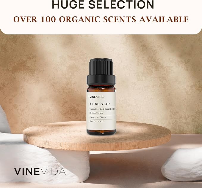 VINEVIDA Anise Star Essential Oil - Undiluted 10 mL for Candlemaking, Soap Making - DIY Candle Scents