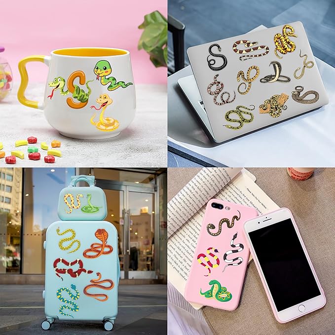 96 PCS Snake Pre-Cut Temporary Tattoos for Kids – Reptile Lizard Theme Birthday Party Favors,Cute Animal Tattoo Stickers for Boys Girls, Classroom Gifts, School Supplies, Prizes and Rewards (Normal)