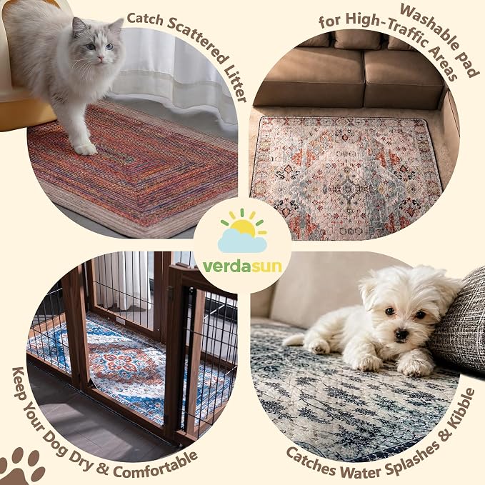 Washable Pee Pads for Dogs, Reusable Puppy Potty Training Pads, Ultra-Absorbent Thick Waterproof Leak-Proof Non-Slip Pads & Mat for Crate, Playpen, Floor, Whelping & Housebreaking , 2 Pack 48"x48"