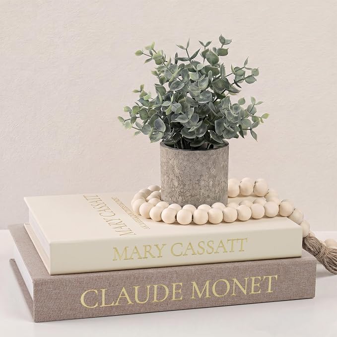2pc Linen Decorative Faux Book Box Set with Hidden Storage | 100% Real Linen Fabric, Heavy-Duty Non-Warping Cover, Secure Invisible Magnetic Lid, Coffee Table Styling Riser