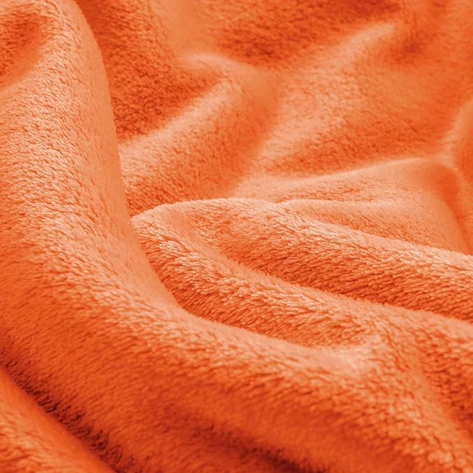 BEDELITE Fleece Blanket Soft Fall Oversized Bed Blanket Orange 120"x120" | Ultra Soft Fleece, Plush Microfiber, Lightweight Warmth, Fall Decor, Fade Resistant, Machine Washable, Perfect for Sharing