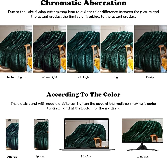 NEWCOSPLAY Fleece Leaves Pattern King Blanket, Forest Green, 90"x110" | Super Soft Throw Blanket, Lightweight Cozy Bed Sofa Blanket, Premium Silky Flannel Fleece, Travel Blanket for All Season Use