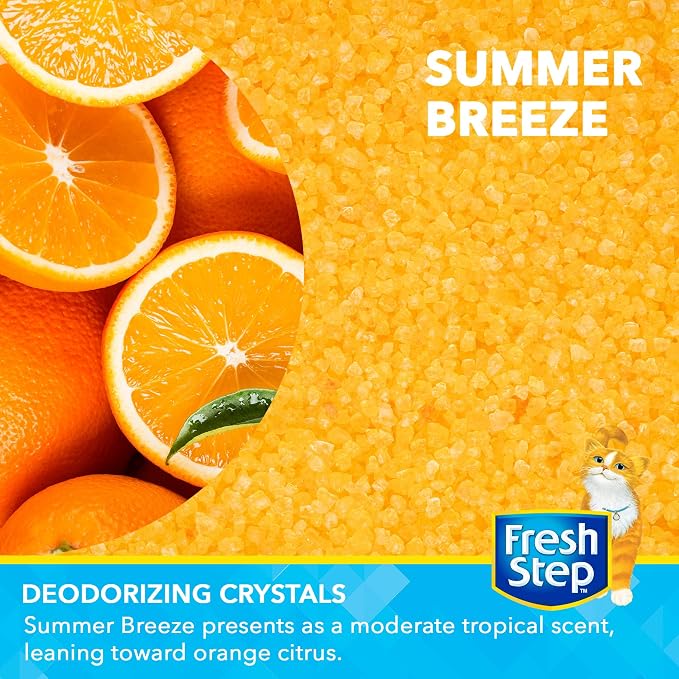 Fresh Step Cat Litter Crystals Deodorizer, Summer Breeze Scent, 30 Oz | Non-toxic crystals, summer breeze scent, odor neutralizing, any litter box