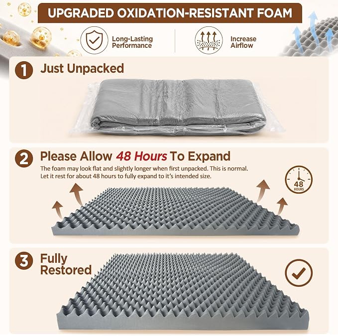 Comfort Expression Waterproof Orthopedic Dog Beds for Extra Large Dog | Supportive Egg Crate Foam X-Large Pet Bed with Removable Bolster, Dog Couch with Washable Cover & Non-Slip Bottom, 48x30 Inch