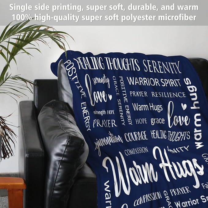 Warm Hugs Healing Blanket, Get Well Gifts for Women Men | Cancer Care, Get Well Soon Gift for Women Friend, Sympathy Inspirational Blanket, Soft Comfort Throw Blankets 50"x 60"