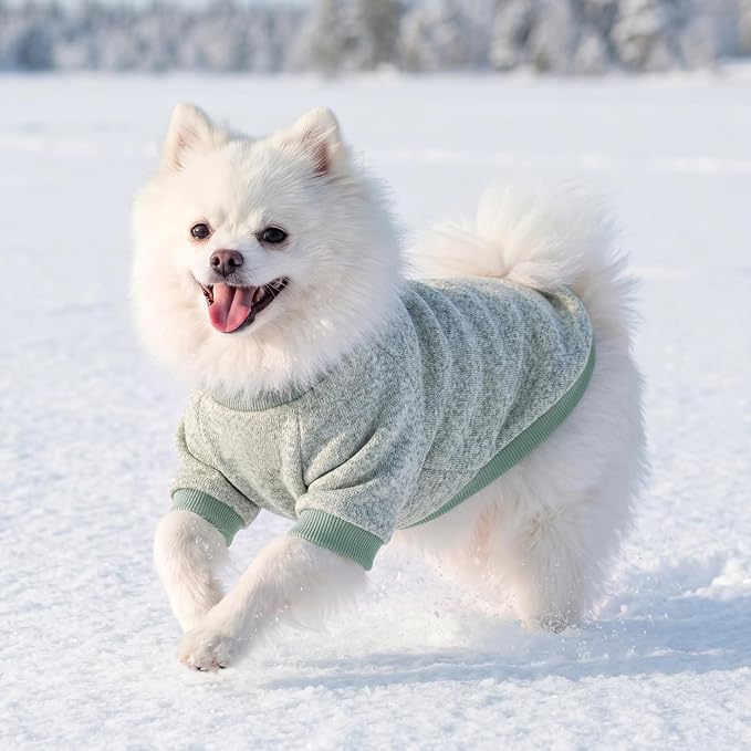 1 Pack Dog Sweaters for Small Dogs Girl Boy Winter Fleece Clothes Warm Soft Dog Sweatshirt Outfit for Dogs Cats Pet Apparel
