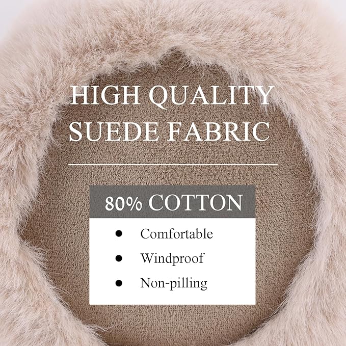 Zsedrut Winter Women Earmuff Foldable Ear Warmer Fluffy Ear Cover Warm Outdoor