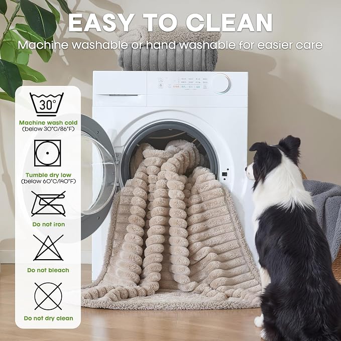 Waterproof Pet Blanket for Dogs & Cats, 19x27in, Camel | Washable Reversible Calming Pet Bed Cover, Soft Comfy Leakproof Blankets, Liquid Pee Proof Bed Couch Furniture Protection