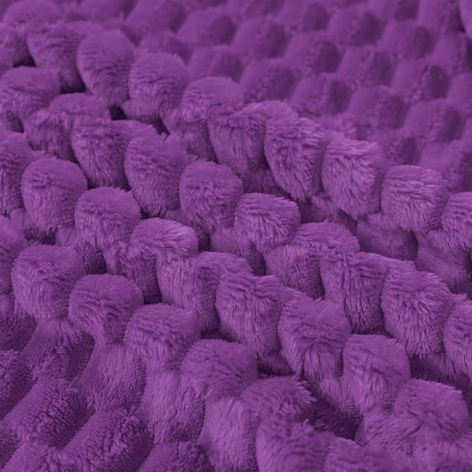 Bnuitland Purple Flannel Throw Blanket (50X70 inches), 300 GSM Fleece Cozy Warm Soft Home Decor Lightweight Bed Sofa Blanket for Adults, Suitable for All Seasons.