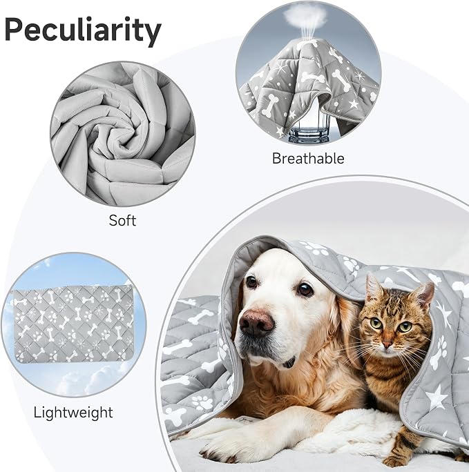 wegreeco Pet Dog Cooling Mat for Cats, Lightweight Bed Outdoor Cooling Blanket for Dogs and Cats, Small Medium Large Puppy Cool Pad for Dogs, Small Bones Medium