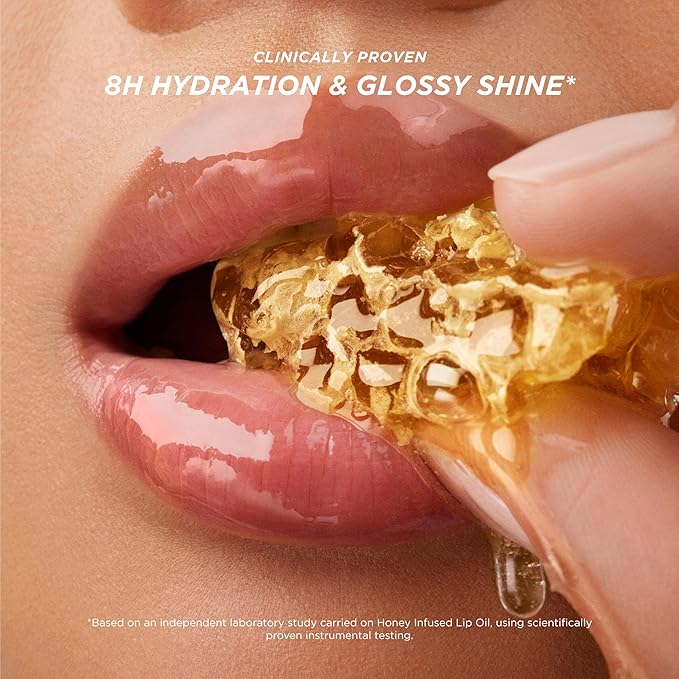 Gisou Honey Infused Hydrating Lip Oil, Nourishing Lip Moisturizer for Dry Lips, 0.27 fl oz (Fresh Honey)