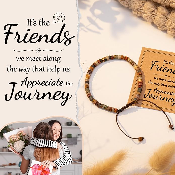 Inspirational Gifts Bracelets for Women: Valentines Mothers Day Birthday Gifts for Women Friends Sister Mom - Healing Natural Stone Beads Bracelets Thinking of you Get Well Soon Gift for Women