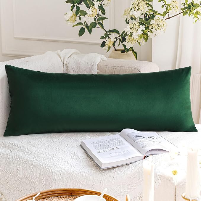 Artscope Luxury Velvet Lumbar Pillow Cover Super Soft Decorative Rectangle Throw Pillow Covers Case Cushion Covers for Sofa Couch Bedroom Car Decor 14x36 Inch Army Green