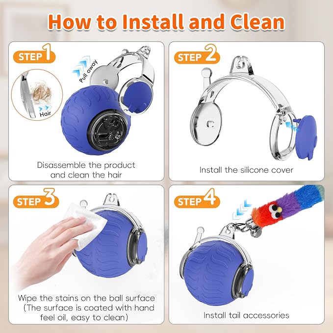 UPSKY Interactive Cat Toy, Smart Moving Cat Ball Toys for Indoor Cats
