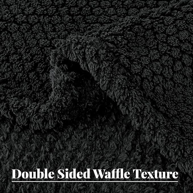 Whale Flotilla Soft Fleece Twin Size Bed Blanket, Black | 60x80 Inch, Suitable for Bed, Fluffy Fuzzy Jacquard Blankets for All Season, Lightweight and Cozy