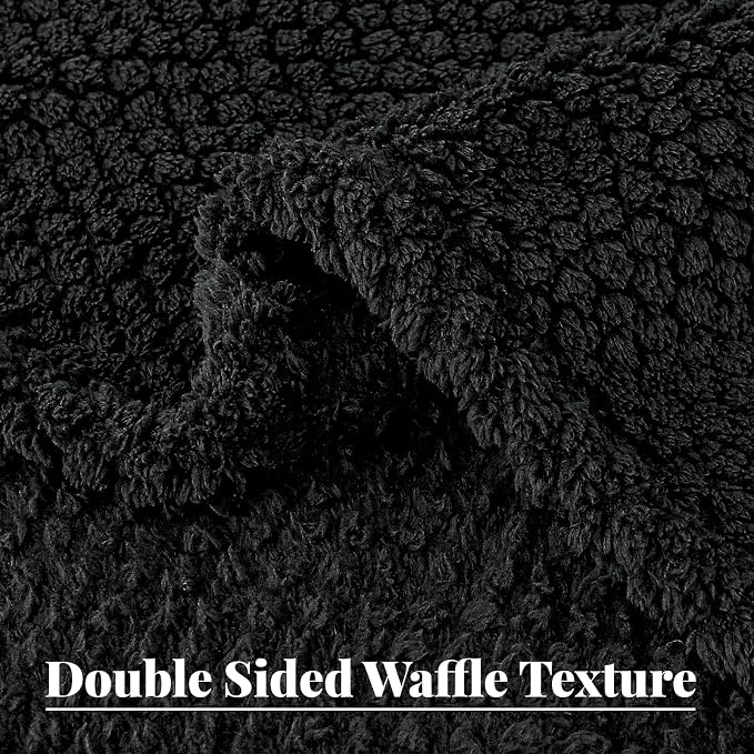 Whale Flotilla Soft Fleece King Size Bed Blanket, Black | 90x104 Inch, Suitable for Bed, Fluffy Fuzzy Jacquard Blankets for All Season, Lightweight and Cozy
