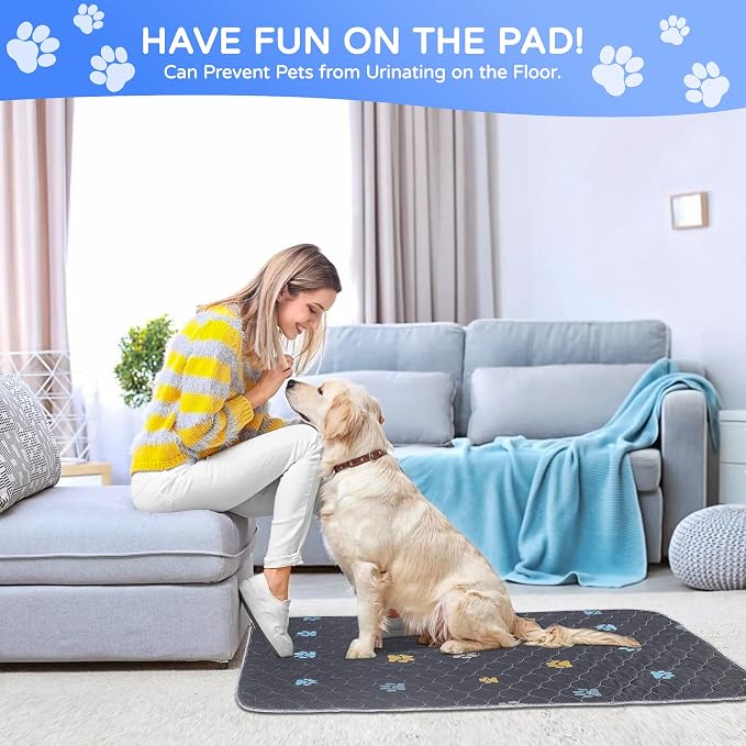 Aitmexcn Washable Pee Pads for Dogs, 2 Pack Reusable Puppy Training Pads, Heavy Absorbency, Leak-Resistant Non-Slip Mats for Crates, Carriers and Small Dogs (18"x24")