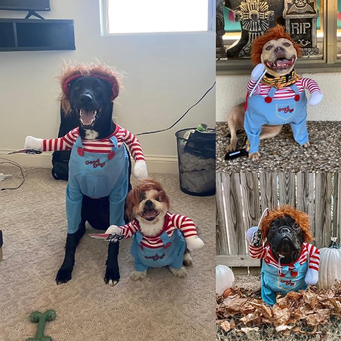 Pet Halloween Costume, Dog Funny Costume Halloween Cosplay Outfits Cute Clothes Adjustable Party Dress Up Apparel Accessories for Small Medium Large Dogs (Large)