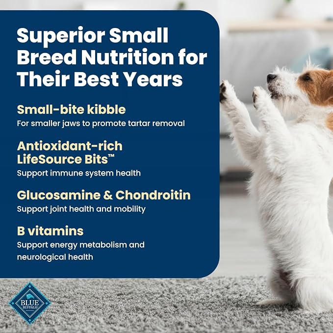 Blue Buffalo Life Protection Formula Chicken Small Senior Dog Food, 15 lb | Real Chicken #1 Ingredient, Glucosamine & Chondroitin for Joint Health & Mobility, Antioxidant-Rich LifeSource Bits