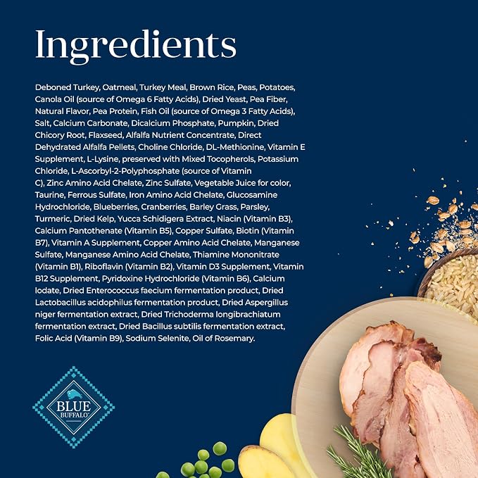 Blue Buffalo Basics Turkey Small Breed Adult Dry Dog Food, 11 lb | Skin & Stomach Care, Real Turkey #1 Ingredient, Limited Ingredient Diet, Antioxidant-Rich LifeSource Bits, High Energy Needs