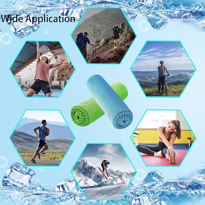 30Pack Cooling Towels Bulk Ice Microfiber Wraps for Neck and Face | Large Size 40"x12" Breathable Soft Chilly Sweat Rag Neck Towels for Workout Gym Yoga Golf Running Sport Dark Blue