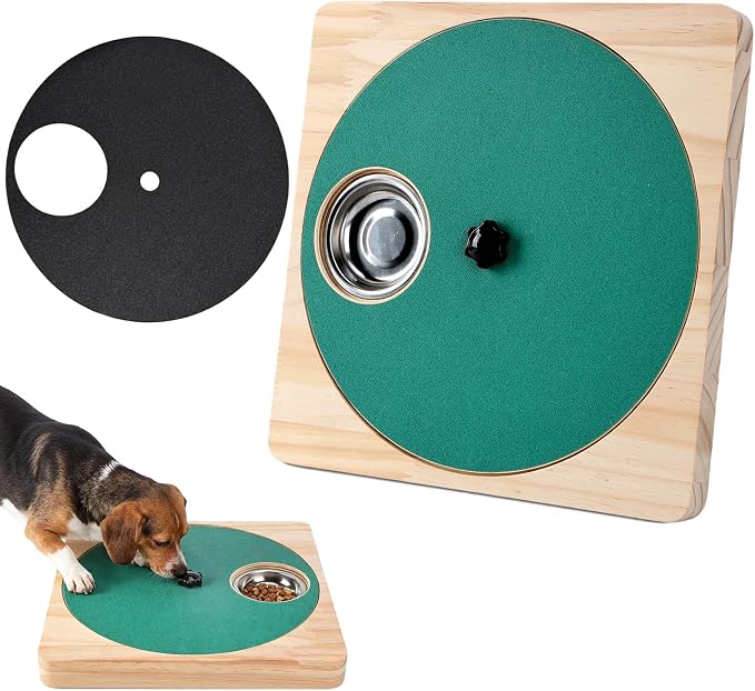 Dog Nail Scratch Board with Treat Board, Stress-Free Nail Care for Dog | Wood Scratching Pad with Sandpaper and 6 Steel Bowls, Nail File Toy for Dog