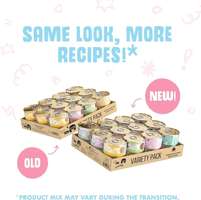 Weruva Kitchen for Kittens Variety Pack, 3oz Can, Pack of 24