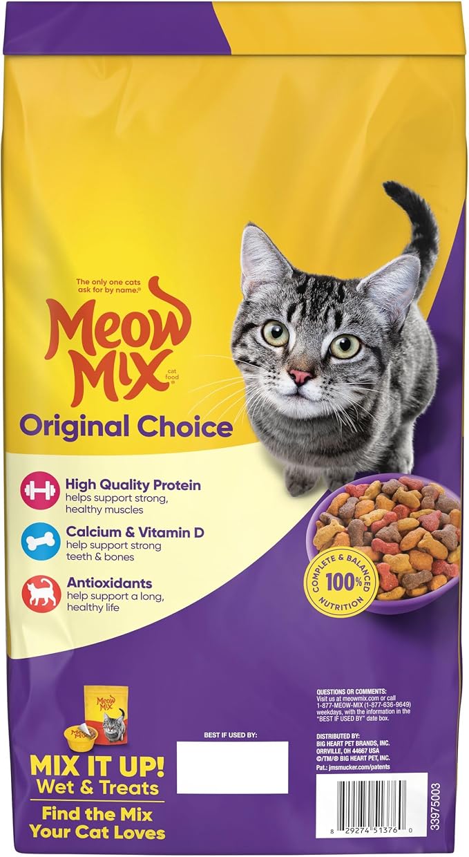 Meow Mix Original Choice Dry Cat Food, 6.3 Pound Bag (Pack of 2)