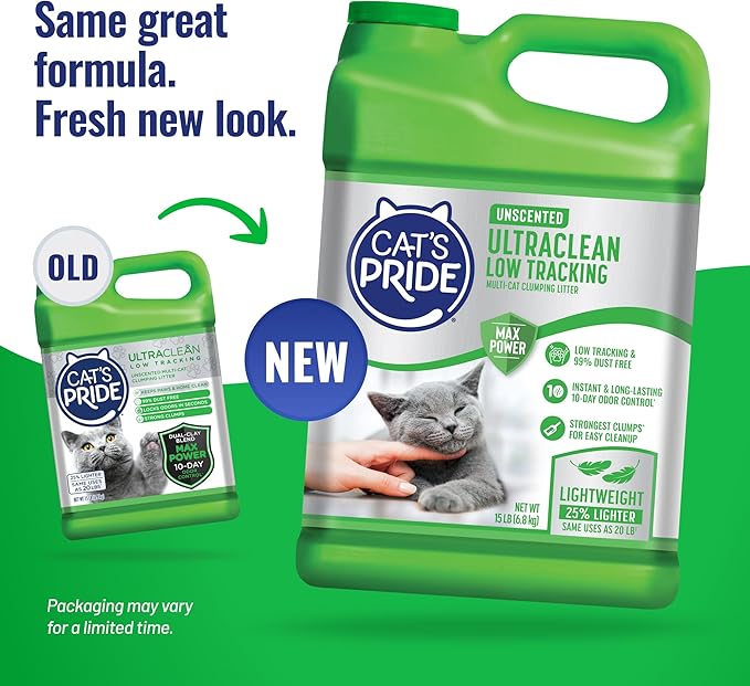 Cat's Pride UltraClean Low Tracking Powerful Clumping Litter Unscented 15lb