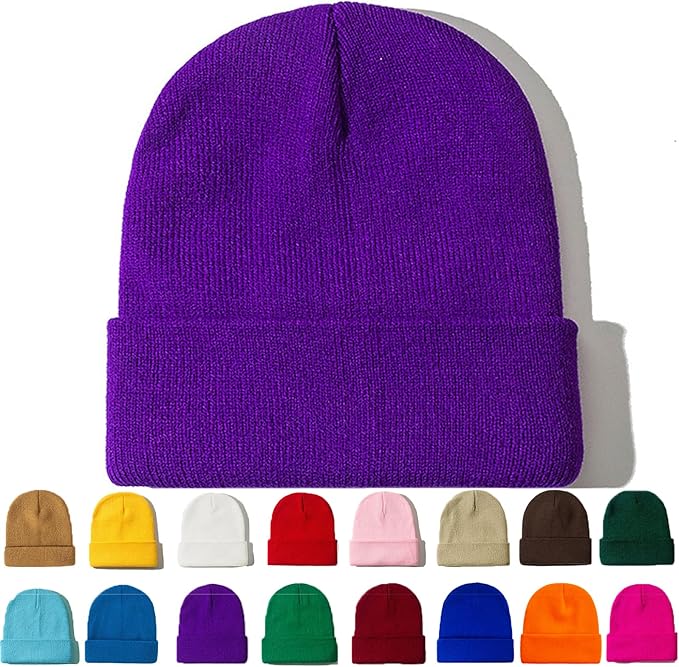 ZOORON Beanie for Women Men Ski Watch Cap Cuffed Plain Skull Knit Hat Soft Fisherman Winter Hat
