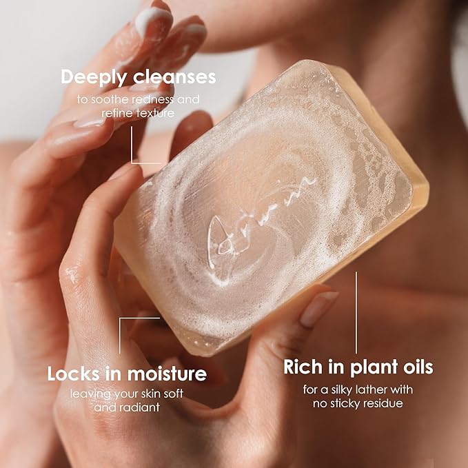 ARWIN Glycerin Soap Bar 180g / 6.3 oz for Face & Body, Natural Transparent Soap for Sensitive Skin, Gentle Cleansing, Hydrating & Soothing with Phytoncide, Japanese Pine Scent, SLS & Triclosan Free