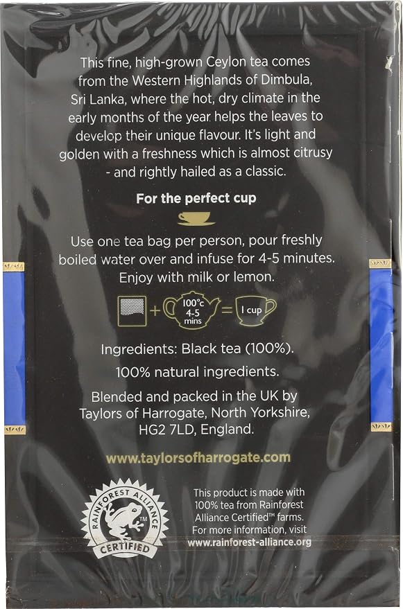Taylors of Harrogate Pure Ceylon, 50 Teabags (Pack of 2)