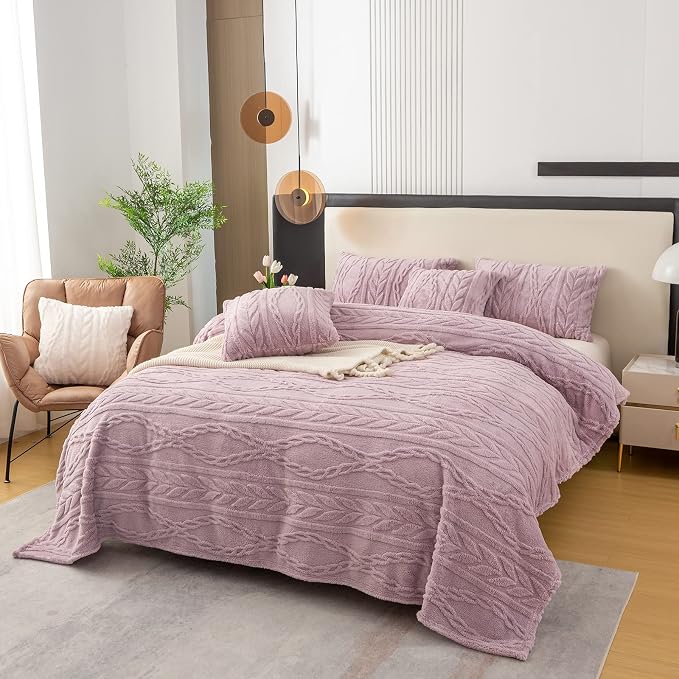 YUSOKI Sherpa Fleece Twin XL Size Blanket, Rose Pink, 65"x90" | 3D Stylish Design,320GSM, Non-Shedding, Lightweight for All Season Use, stays fluffy after repeated washes, Perfect Gifts