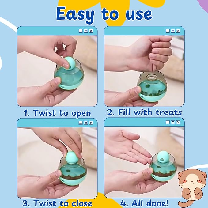 Ferret Treat Ball Interactive Toy Balls for Small Animal, Enrichment Toys Ferrets Dry Food Ball for Ferrets Guinea Pig Rat Chinchilla Hedgehog Bunny, Pet Ferret Accessories (XL, Wiggle)
