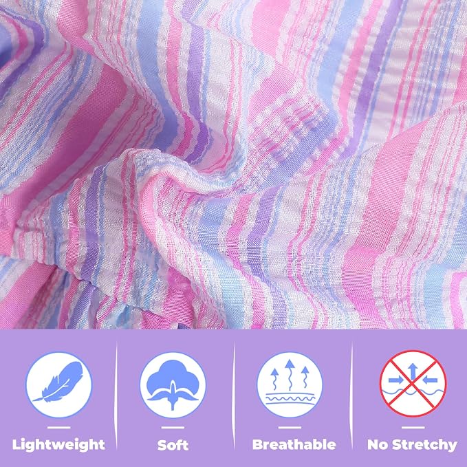 Dog Clothes Girl, 2 Pack Cute Pink & Purple Dog Dress, Dog Dresses for Small Dogs Girl, Breathable & Lightweight Puppy Clothes for Summer Birthday Party, Large