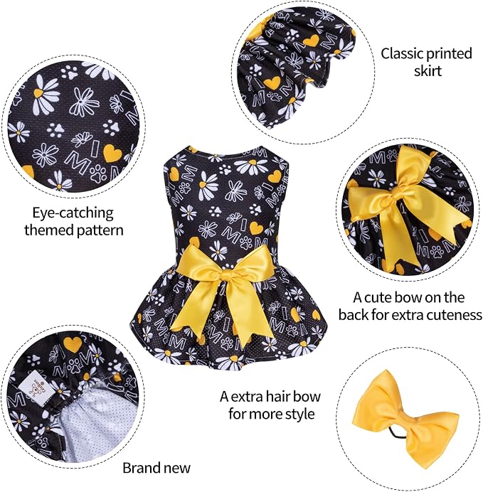 CuteBone Dog Mesh Dress Puppy Sundress Pet Outfit Summer Fashion for Small Dogs Girl Cat Clothes