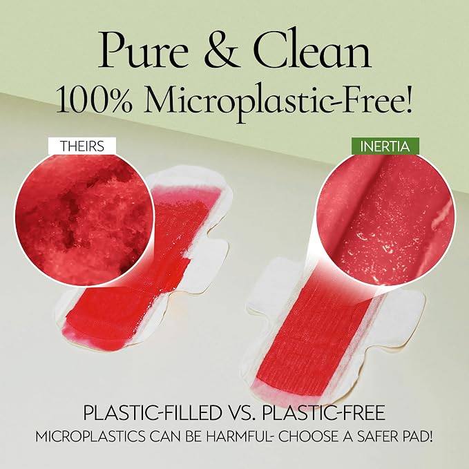 INERTIA The Prism Red – Truly Organic, Ultra Thin & Leak-Proof Korean Cotton Pads with Wings | Super Absorbency | Hypoallergenic, Super Absorbent, Chlorine-Free & Fragrance-Free (20 Count)