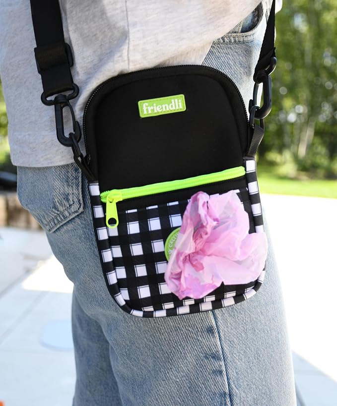 Neoprene Dog Treat Pouch – Compact Shoulder Bag with Food Storage, Waste Bag Dispenser, Durable, Lightweight, Easy Access, Adjustable Strap, Ideal for Walks & Training Sessions