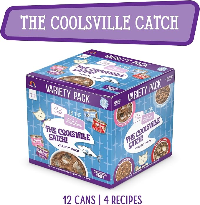 Weruva Cats in The Kitchen, The Coolsville Catch! Variety Pack, 6oz Can (Pack of 12)