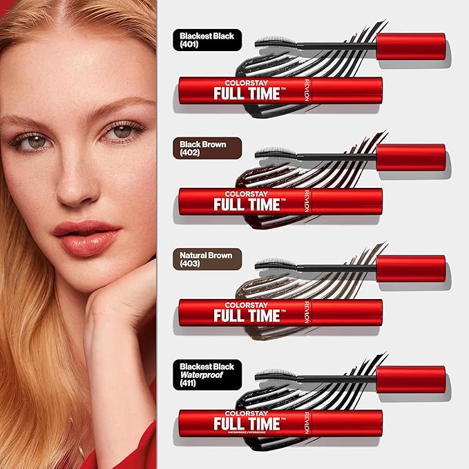 Revlon ColorStay Full Time Mascara, Volumizing Eye Makeup, 24 Hour Wear, Smudge-Proof, Non-Clumping and Flake-Free Formula, 403 Natural Brown