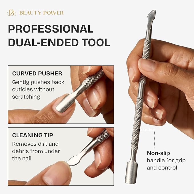 Manicure Pedicure Set 7-in-1 Stainless Steel, Ultra Sharp, Slanted Nail Clipper, Fingernail Clipper, Cuticle Nipper, Glass Nail File, Eyebrow Tweezers, Scissors, Case – Gift (Matte Gray)