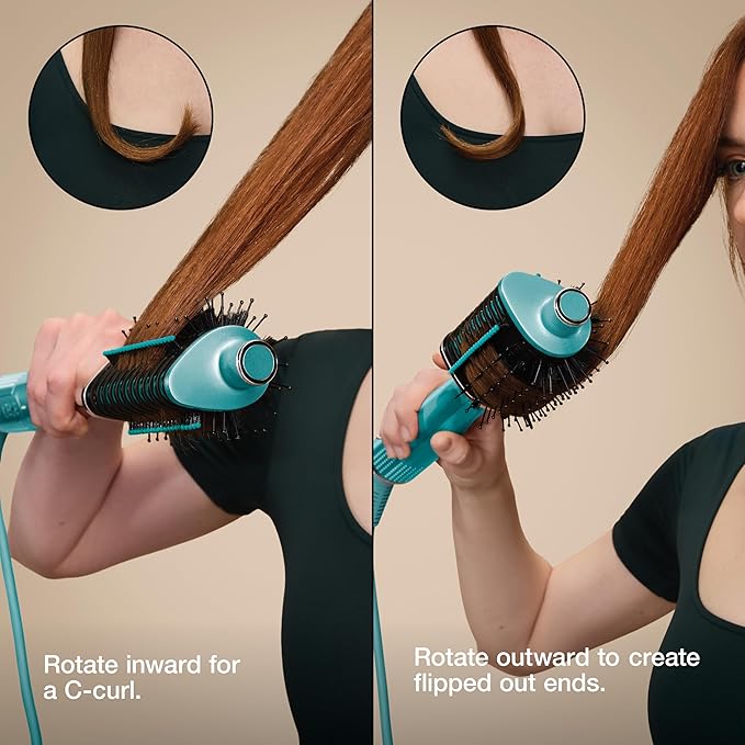 Shark Glossi 2-in-1 Hot Tool and Air Glosser, Ultra-Fast, Ultra-Glossy Blowouts at-Home, Heat-Controlled Ceramic, Curly, Coily, and Color Friendly, Jewel Teal, HT302TL