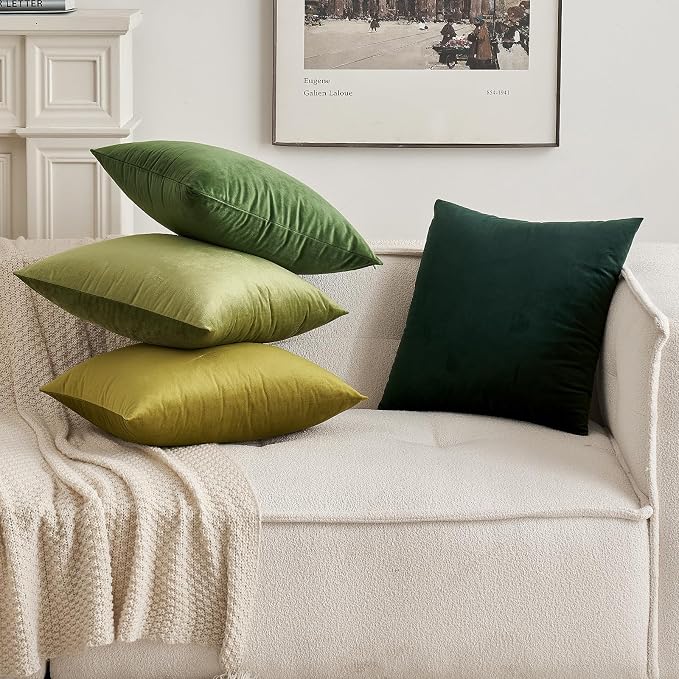 MIULEE 12x20 Inch Lumbar Velvet Throw Pillow Cover Set of 1 Army Green | Soft Luxury Decorative Throw Pillow Cover, Single Rectangle Cushion Case, Home Decor for Chair Couch Sofa Bedroom Car Bed
