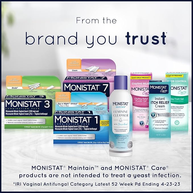Monistat Instant Itch Relief for Women, Feminine Care Spray, for Relief from Intense Vaginal Itch, 2 Oz