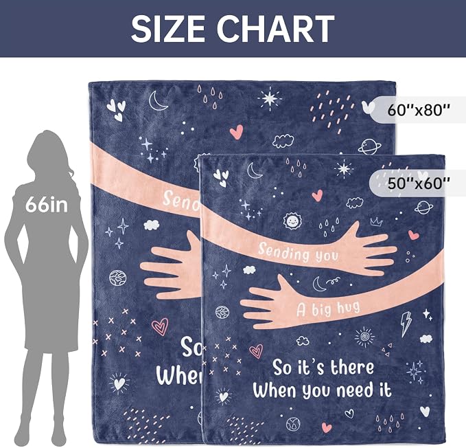 Get Well Gifts for Women Men, Hug/Healing Blanket | Thinking of You/Cancer Care/Sympathy/After Surgery Gifts for Friends, Sister, Coworkers, Soft Throw Blankets 60'' x 80''